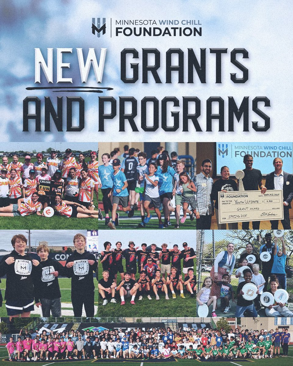 The deadline for the Minnesota Wind Chill Foundation’s fall and year-long grants for youth ultimate frisbee teams is Friday, September 19th at 11:59 p.m.!