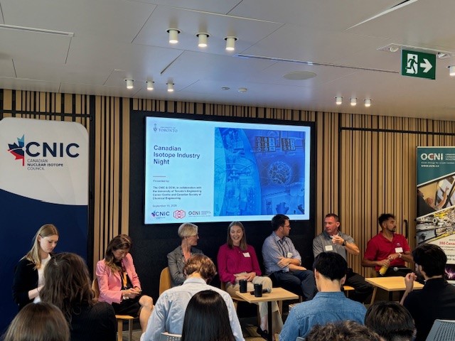 Isologic_Pharma's tweet image. Canadian Isotope Industry Night, organized by the CNIC @IsotopesCanada, the Organization of Canadian Nuclear Industries (OCNI), and the University of Toronto Faculty of Applied Science &amp;amp; Engineering. Was an opportunity to showcase Isologic and explain the important role engineers