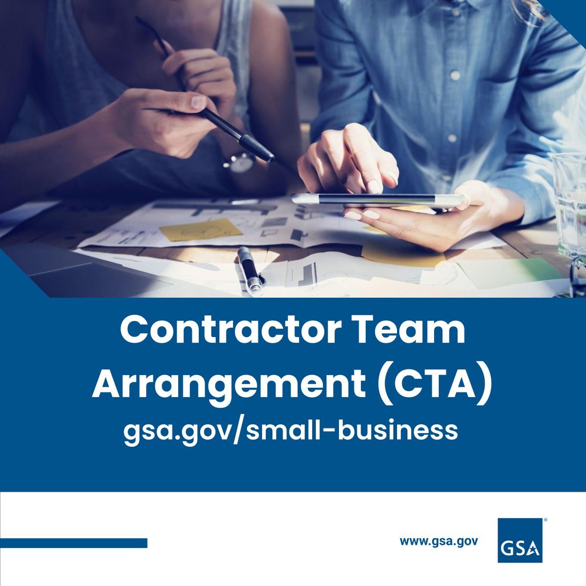 GSAOSDBU's tweet image. Under a Contractor Team Arrangement (CTA), two or more @USGSA Schedule contractors work together to meet the needs of an ordering activity. Learn about CTAs: gsa.gov/small-business…