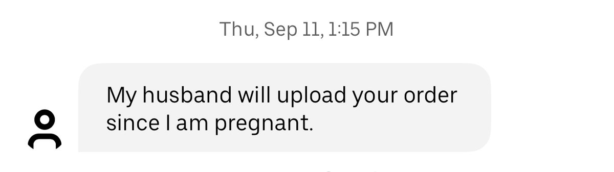 my ubereats delivery person just messaged me this

do i respond with a "congratulations"?