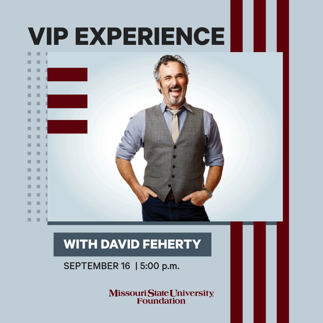 Looking ahead to a VIP evening with David Feherty during the 2025 Public Affairs Conference. Guests will enjoy a photo op, signed book, cocktail reception and reserved keynote seating.
alumni.missouristate.edu/s/1691/foundat…