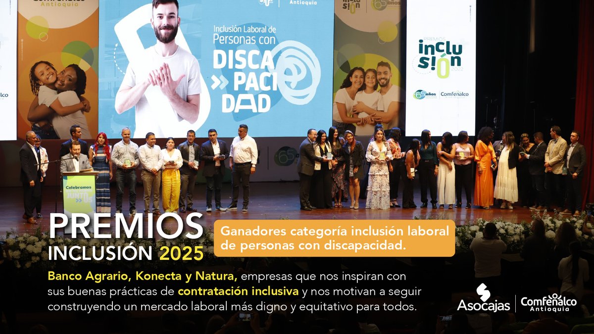 ASOCAJAS (@asocajas) on Twitter photo Desde hace 8 años, los Premios Inclusión de <a href="/comfenalcoant/">Comfenalco Antioquia</a> reconocen a las empresas que hacen de la diversidad una oportunidad para transformar el trabajo. ✅
En su 8ª edición, junto a RECA y Pacto de Productividad de <a href="/fundacioncorona/">fundacion corona</a> participamos en la evaluación de iniciativas Desde hace 8 años, los Premios Inclusión de <a href="/comfenalcoant/">Comfenalco Antioquia</a> reconocen a las empresas que hacen de la diversidad una oportunidad para transformar el trabajo. ✅
En su 8ª edición, junto a RECA y Pacto de Productividad de <a href="/fundacioncorona/">fundacion corona</a> participamos en la evaluación de iniciativas