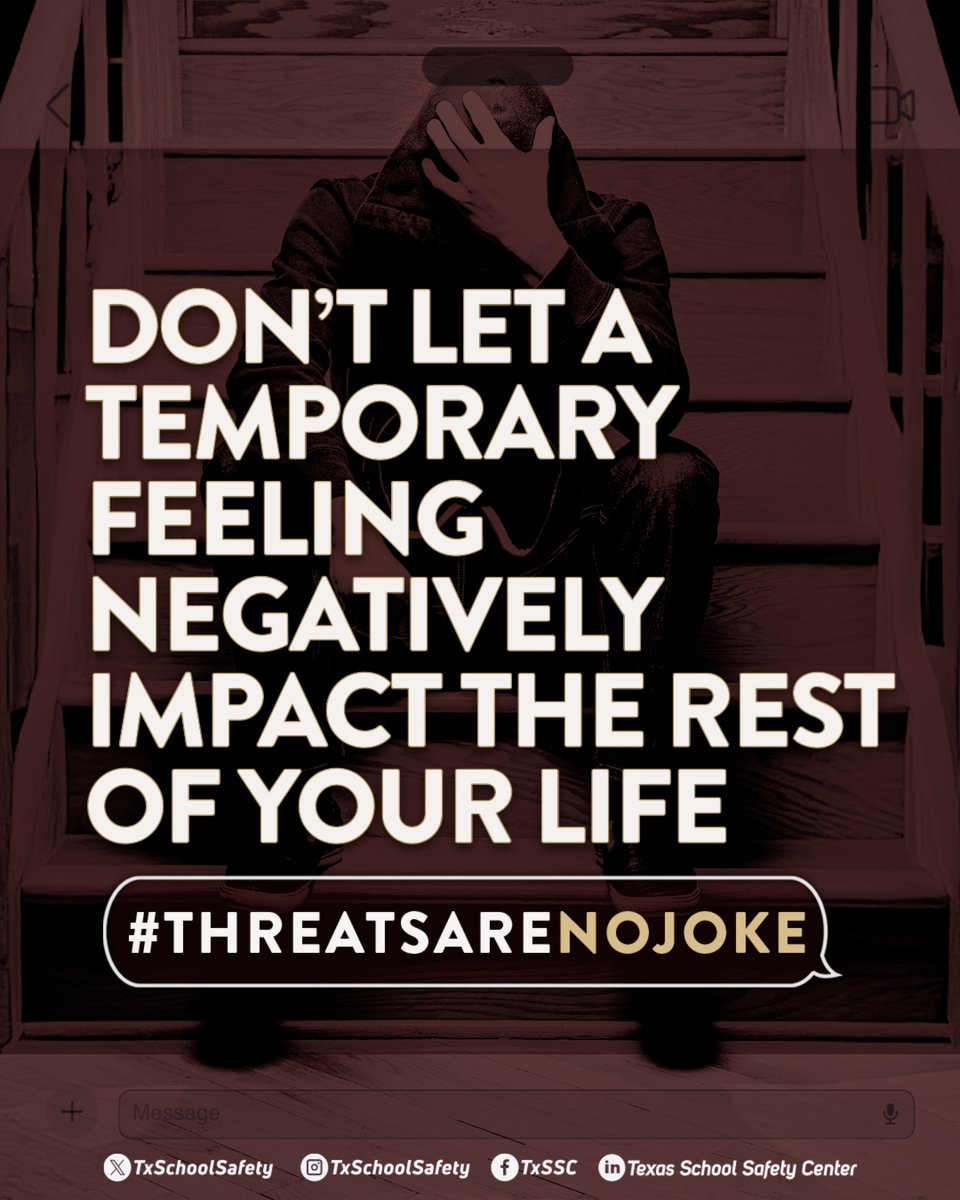 😤 Upset? Frustrated? Angry? That moment will pass, but the consequences of a threat won't.
🎯 Don't let one decision mess up your future.

THREATS ARE NO JOKE!

Whether you're facing mental health struggles, emotional distress, alcohol or drug use concerns, or just need someone