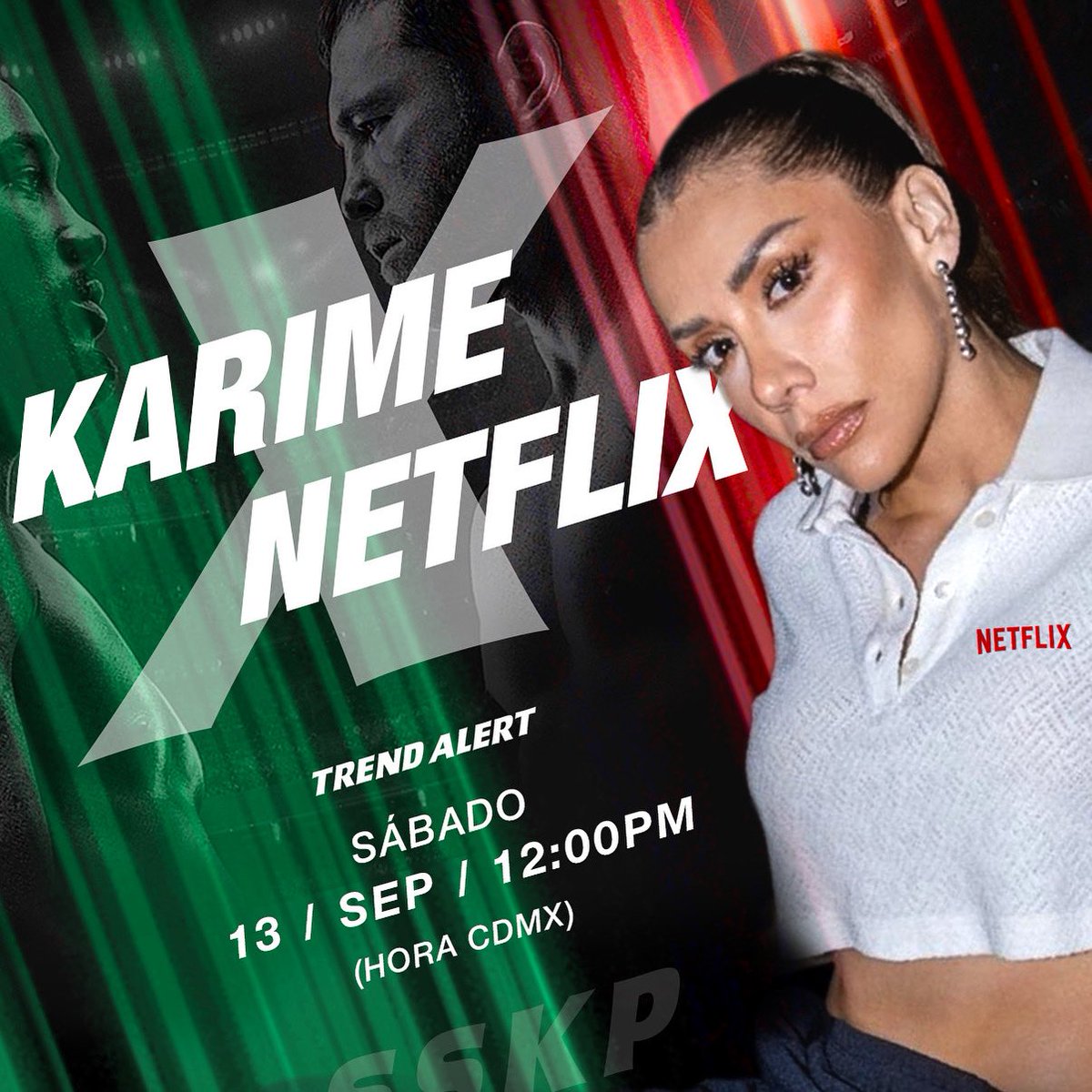 SecretSocietyKP's tweet photo. Este sábado pondremos en alto a México 🇲🇽  junto a Karime y Netflix 🩵

¡ÚNETE A LA TENDENCIA!

Tag:
KARIME X NETFLIX

🗓️ SÁBADO 13/09
⏰ 12:00PM

#karimepindter #perrísimos #netflix https://t.co/4qwIYozE6u