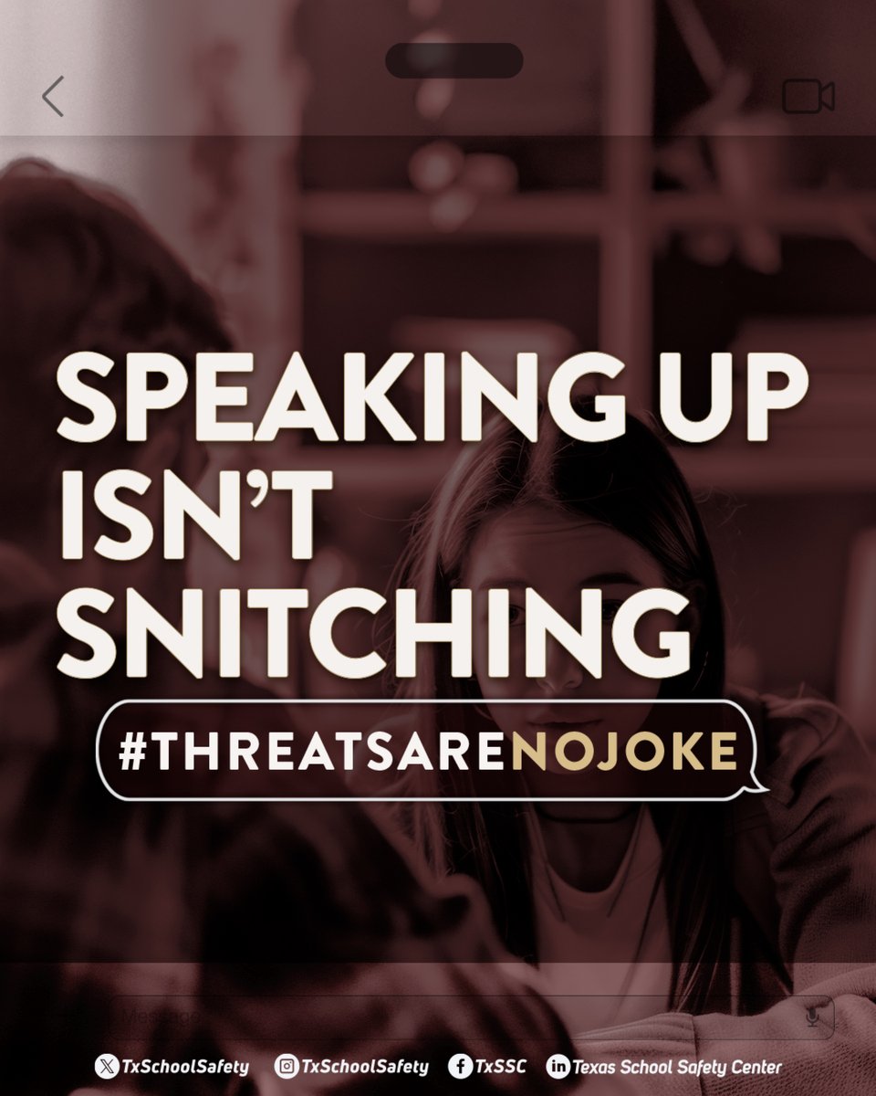 🗣️Speaking up isn't snitching, it's protecting your friends, your school, and your future. If you see something serious, say something. Staying silent can cause more harm than speaking up.
👉 Do the right thing, not the easy thing.

THREATS ARE NO JOKE!

Whether you're facing