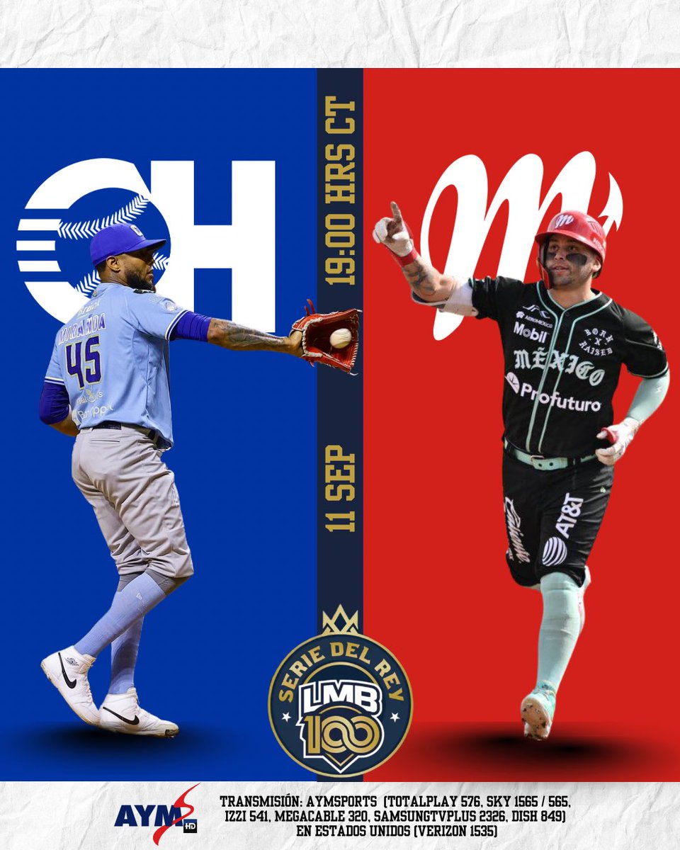 🔥⚾ ¡El Juego 2 de la Serie del Rey ! ⚾🔥

Este 11 de septiembre – 19:00 hrs CT, los #Charros vuelven a enfrentarse a los #DiablosRojos en otra batalla imperdible por la corona 👑.

#SeriedelRey #CienAñosSiendoElRey