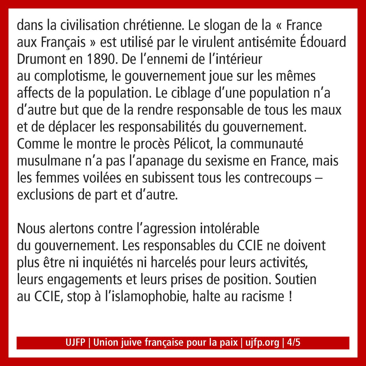 L'UJFP souteint le CCIE