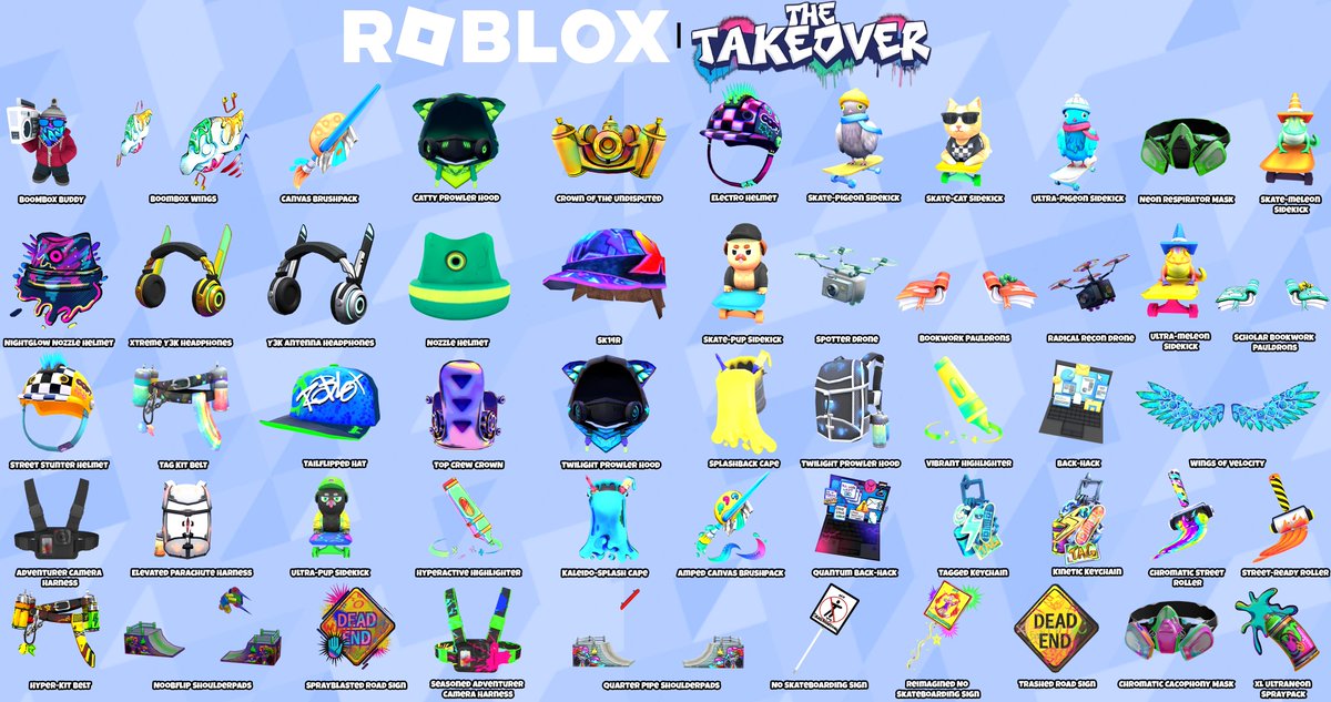FalconDelete's tweet image. Roblox The Takeover Official Event Items!