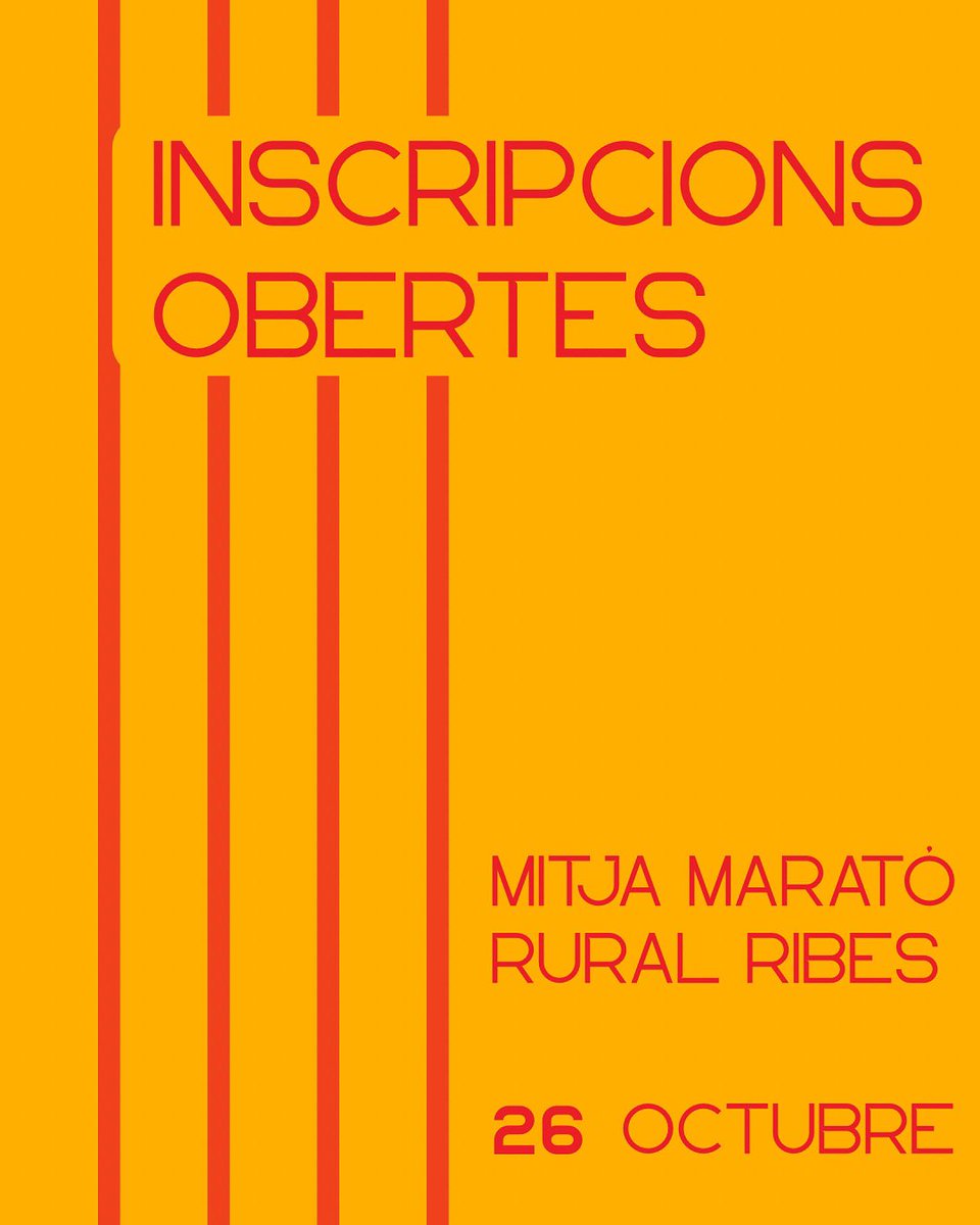 INSCRIPCIONS OBERTES
a la Web d’ENTRADIUM i enllaç al nostre perfil,
per la 14a Edició, de la #MMRRibes el 26 d’Octubre
Nous recorreguts de #21K #10K #CAMINADA10K  Entrepà de butifarra. Correu per opcions veganes.
IMPRESCINDIBLE portar got. 
No es poden portar animals ni lligats