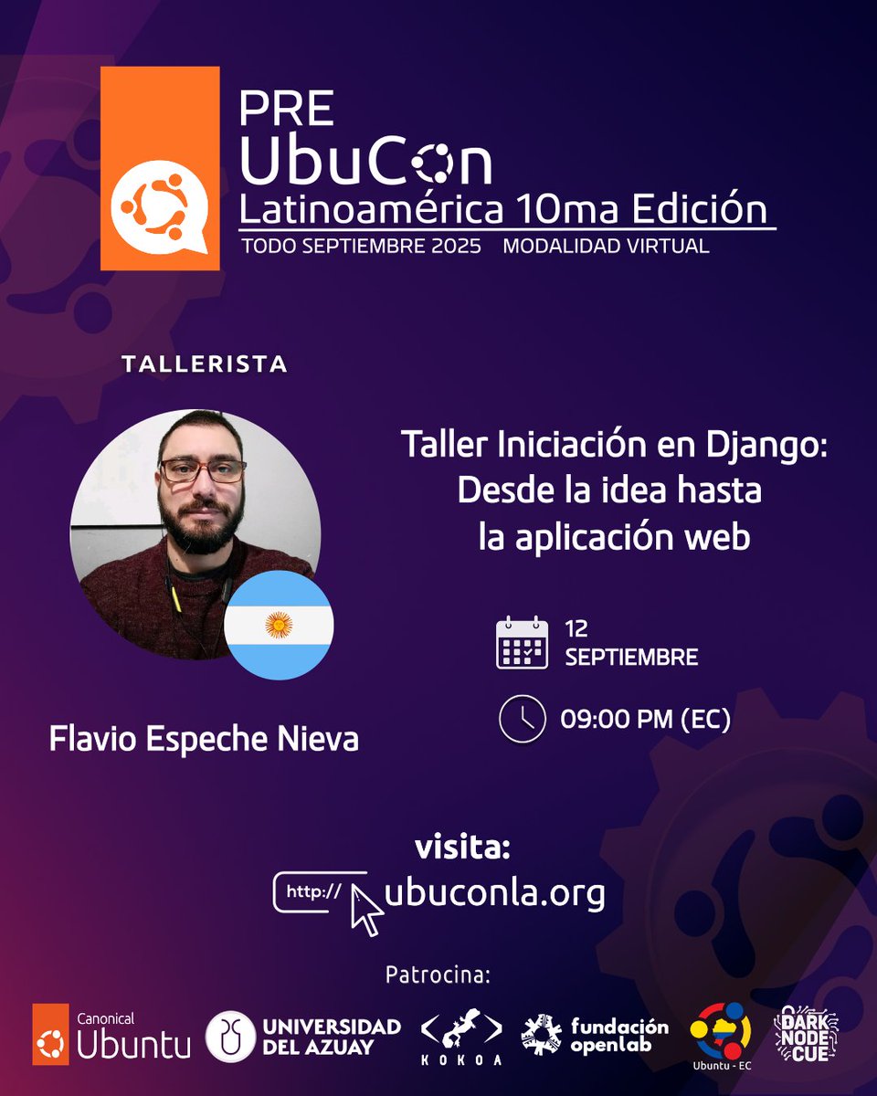 Te esperamos este día viernes !!! 
Evento en vivo en Ubuntu Ec
youtube.com/live/1eDp3Pn6p…