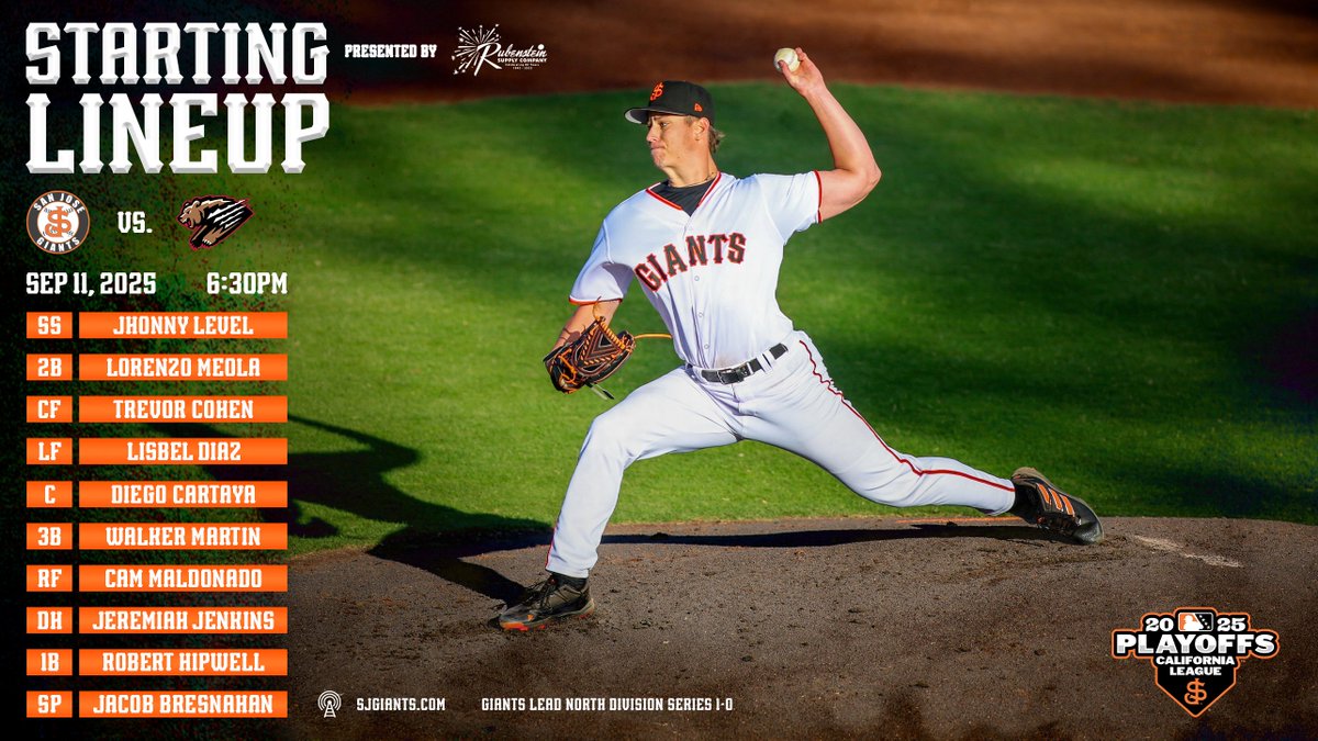 DIVISION SERIES has arrived at Excite Ballpark! 
Game Two begins at 6:30pm.   

Tune in live at sjgiants.com or follow along at milb.tv <a href="/JoeRitzo/">Joe Ritzo</a> on the call.