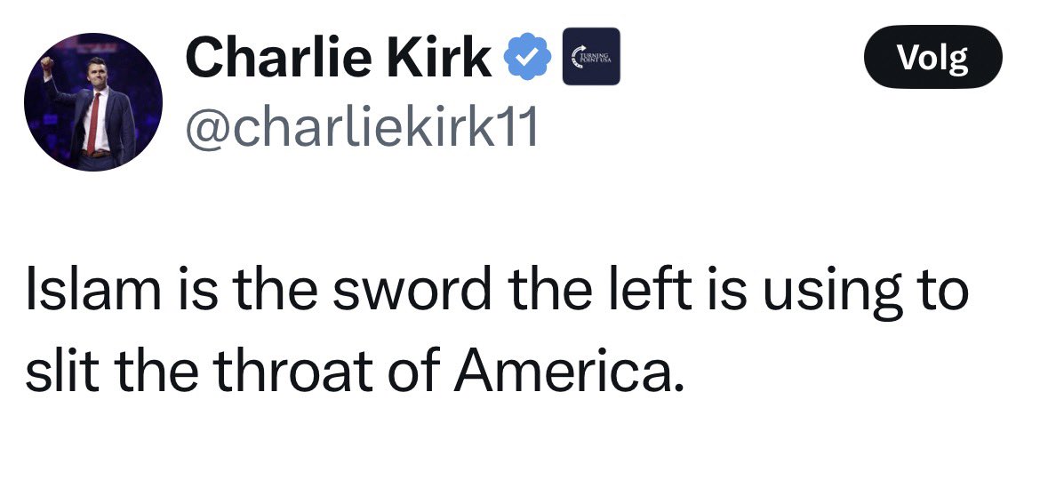 wickedsmaahht's tweet image. Charlie Kirk nailed it with unapologetic clarity.

In tribute to his courage, I echo his powerful truth, which resonates just as fiercely in Europe:

Islam is the blade the left wields to carve apart Europe’s soul.

#CharlieKirk #TruthUnleashed