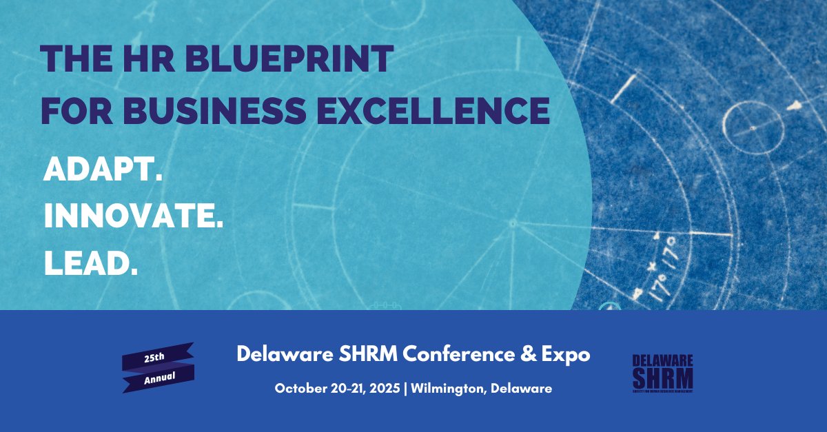 It’s official — we’re celebrating 25 years of HR excellence at the 25th Annual Delaware SHRM Conference &amp; Expo, October 20-21!

Theme: The HR Blueprint for Business Excellence — Adapt. Innovate. Lead. 

Don’t miss out! loom.ly/4bA0Rq8

#DESHRM25