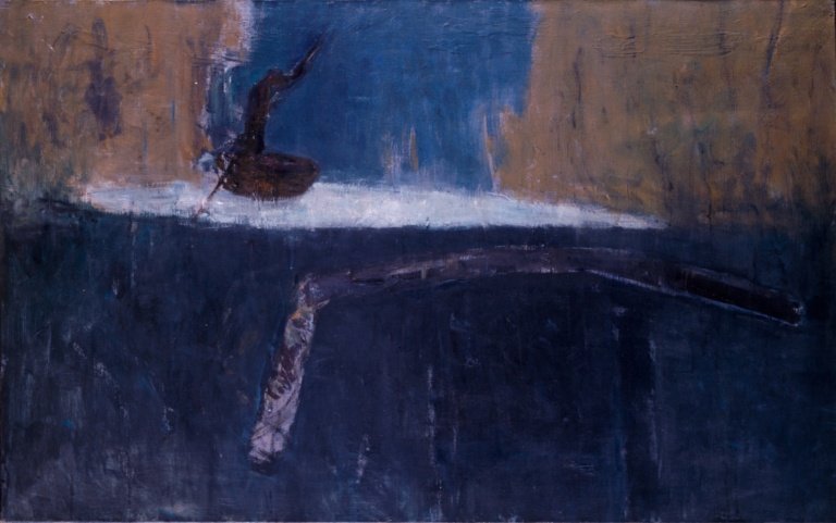 ArtPortugal1's tweet image. António Dacosta (pintor, poeta e crítico de arte surrealista português, pioneiro do movimento surrealista em Portugal, 1914-1990), &quot;A Ponte&quot;, 1985. Museu Calouste Gulbenkian, Lisboa.