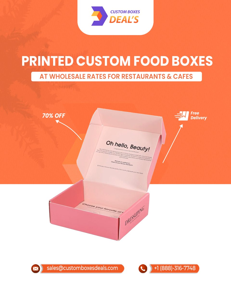 customboxesdeal's tweet image. 🥡🍴𝑷𝒓𝒊𝒏𝒕𝒆𝒅 𝑪𝒖𝒔𝒕𝒐𝒎 𝑭𝒐𝒐𝒅 𝑩𝒐𝒙𝒆𝒔 𝒂𝒕 𝑾𝒉𝒐𝒍𝒆𝒔𝒂𝒍𝒆 𝑹𝒂𝒕𝒆𝒔 𝒇𝒐𝒓 𝑹𝒆𝒔𝒕𝒂𝒖𝒓𝒂𝒏𝒕𝒔 &amp;amp; 𝑪𝒂𝒇𝒆𝒔🥡🍴
customboxesdeals.com/custom-food-bo…
📧 sales@customboxesdeals.com
📞 Toll-Free: 1-888-316-7748
.
.
.
#CustomBoxesDeals  #CustomFoodBoxes #RestaurantPackaging