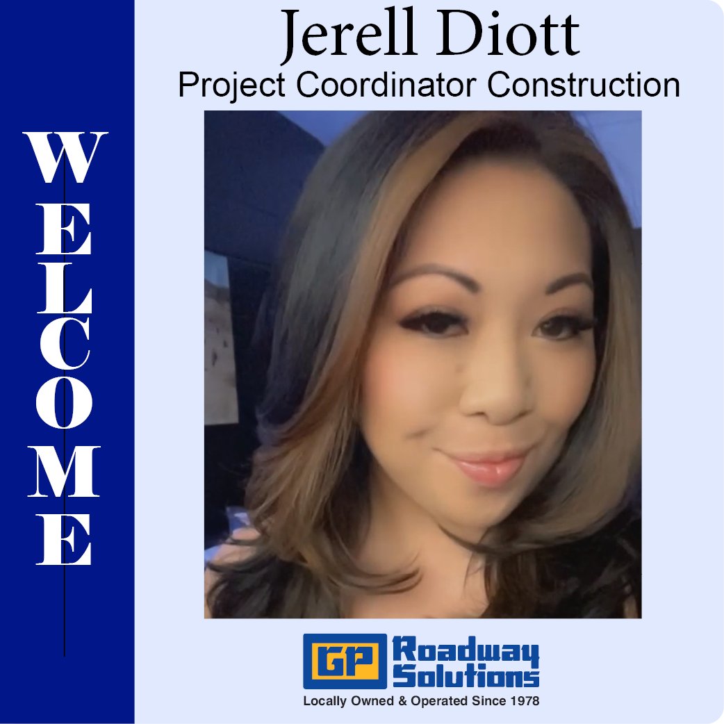 Welcome to the Team, Jerell Diott!
We’re excited to welcome Jerell Diott as our new Project Coordinator at G P Roadway Solutions!
Jerell will bring a passion for delivering safe, efficient, and high-quality solutions to our projects.