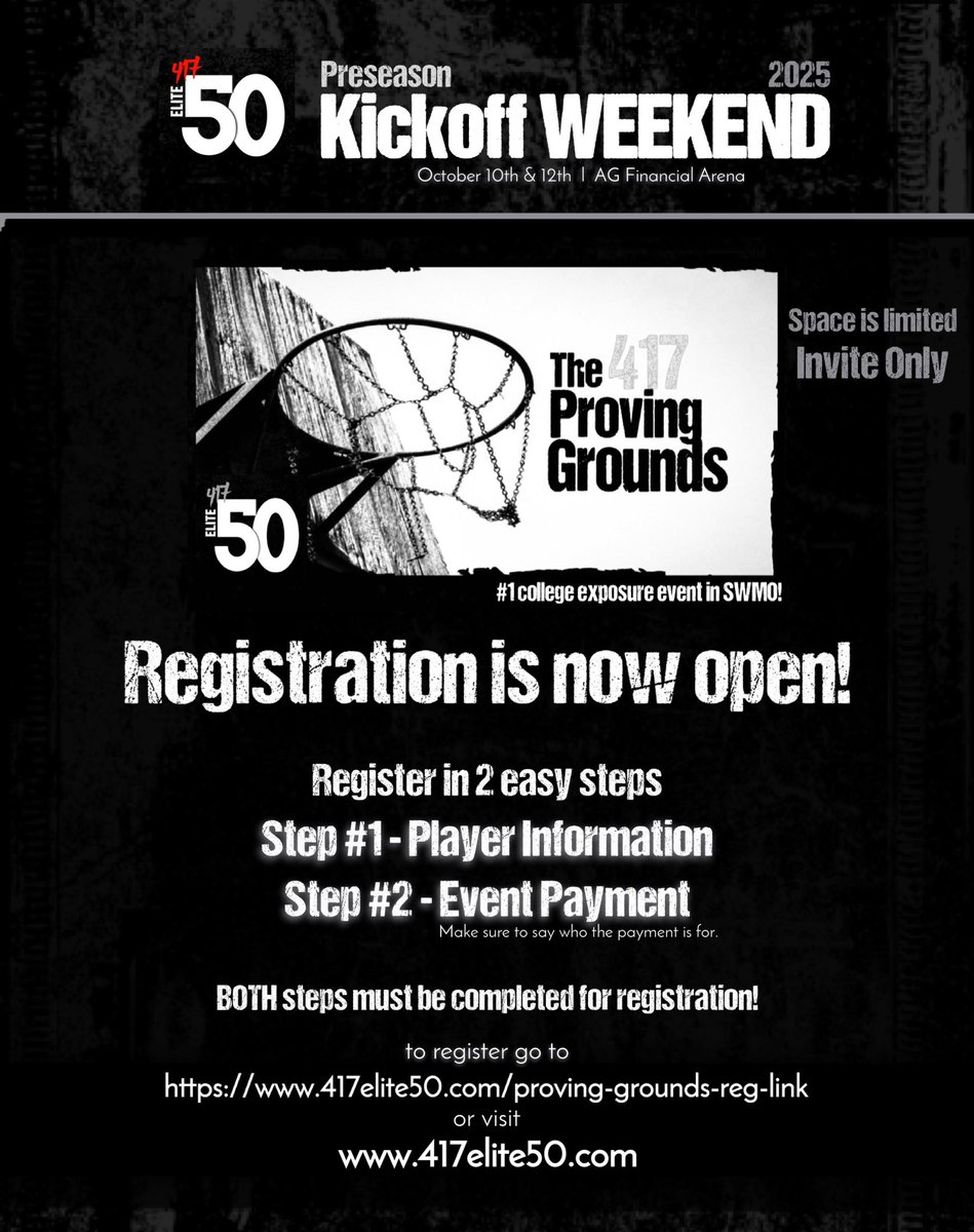 🚨REVISED GIRLS LIST🚨

🗣️GIRLS will now play on SUNDAY instead of Friday. 

➡️ Help spread the word TAG and SHARE with someone on the list.  We wanna make sure they see it.
417elite50.com