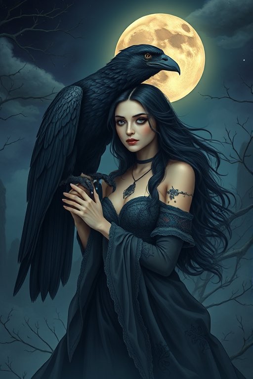 QT Your Raven Haired Beauty &amp; Crow Art 🖼️ 

Thank you <a href="/seahawkgirl84/">MamaLamb</a> for inviting me🫶

Invite:
<a href="/Hola01715308/">IV</a> 
<a href="/369muscariAi/">Aurora𓂀Ai</a> 
<a href="/CelestialAatif/">🏹Aatif Astrologer</a> 
<a href="/gnosticalien/">The Gnostic Alien</a>