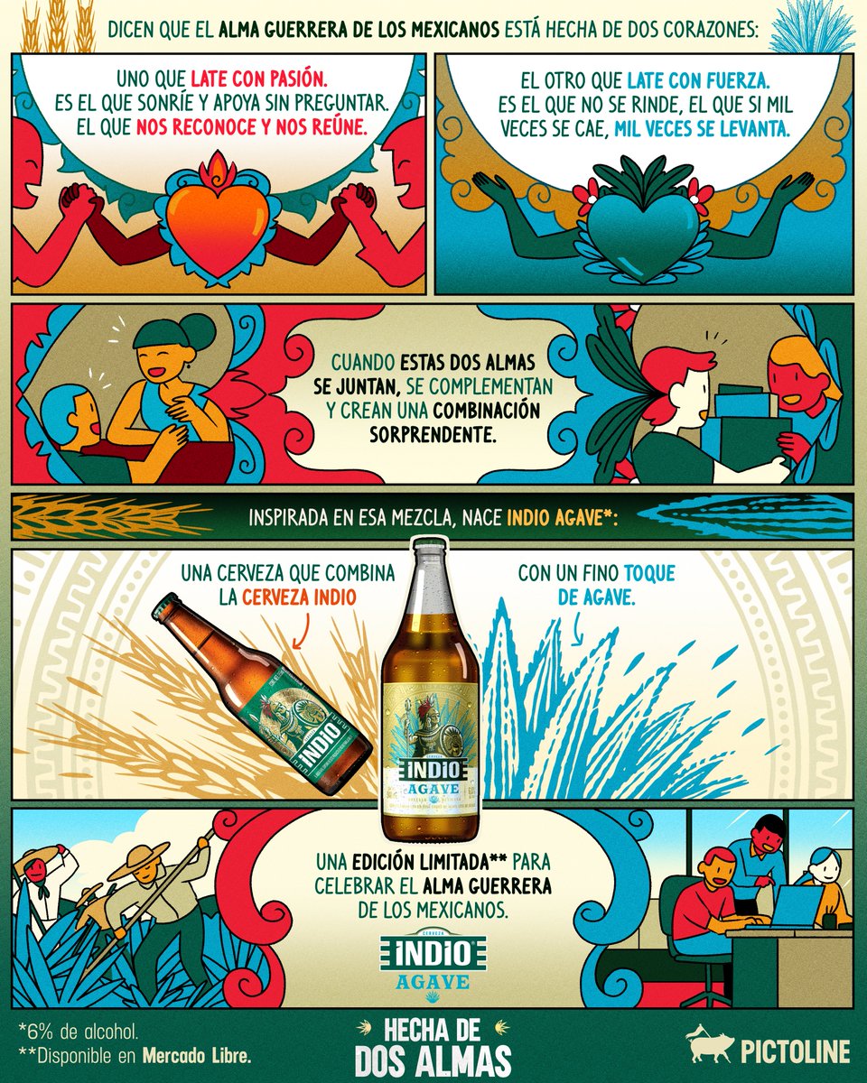 pictoline's tweet image. En 🇲🇽 tenemos la combinación perfecta de ❤️‍🔥 apasionado + ❤️ 💪  el que se nunca se rinde. Y se nota.

¿Qué otras cosas se mezclan en tu cora mexa?

#fiestaspatrias #mexicanos #cerveza #agave #ad #pictoline