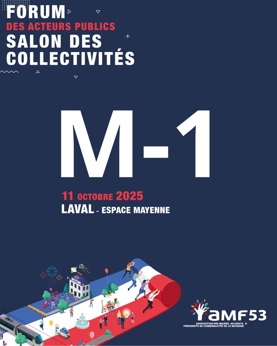 📌🗓️A vos agendas ! RV le 11/10/2025
Forum des élus locaux et des acteurs publics &amp; Salon des collectivités locales (120 exposants)➡️ Un évènement à ne pas manquer 🇫🇷 Ouverture prochaine des inscriptions <a href="/lamayenne/">La Mayenne, le Département</a> 
<a href="/Laval_la_Ville/">Laval la Ville</a> <a href="/paysdelaloire/">Pays de la Loire</a> <a href="/BanqueDesTerr/">Banque des Territoires</a> <a href="/portobello_com/">Portobello</a>