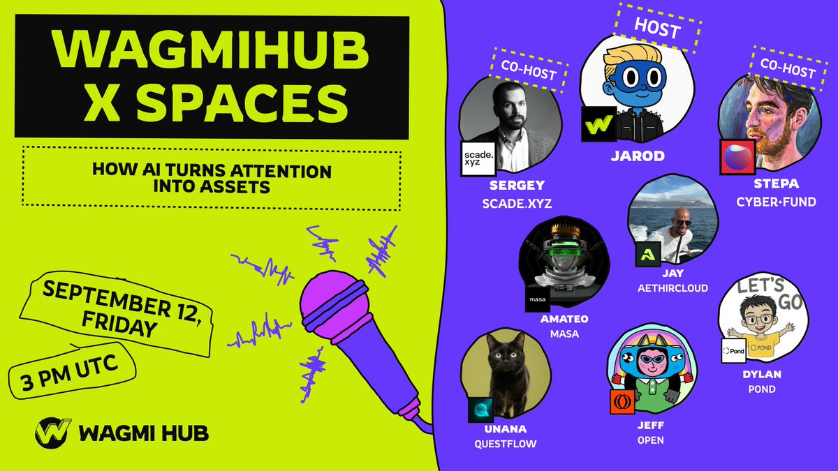 🎙 WAGMI Spaces: How AI Turns Attention Into Assets

Traditional Web3 Funnels Are Broken. Tomorrow, we will dive into the world of AI x Web3 Marketing.

Can AI-powered analytics become the “Google Ads dashboard” of Web3? Airdrops are completely dead as a growth tool? Do most Web3