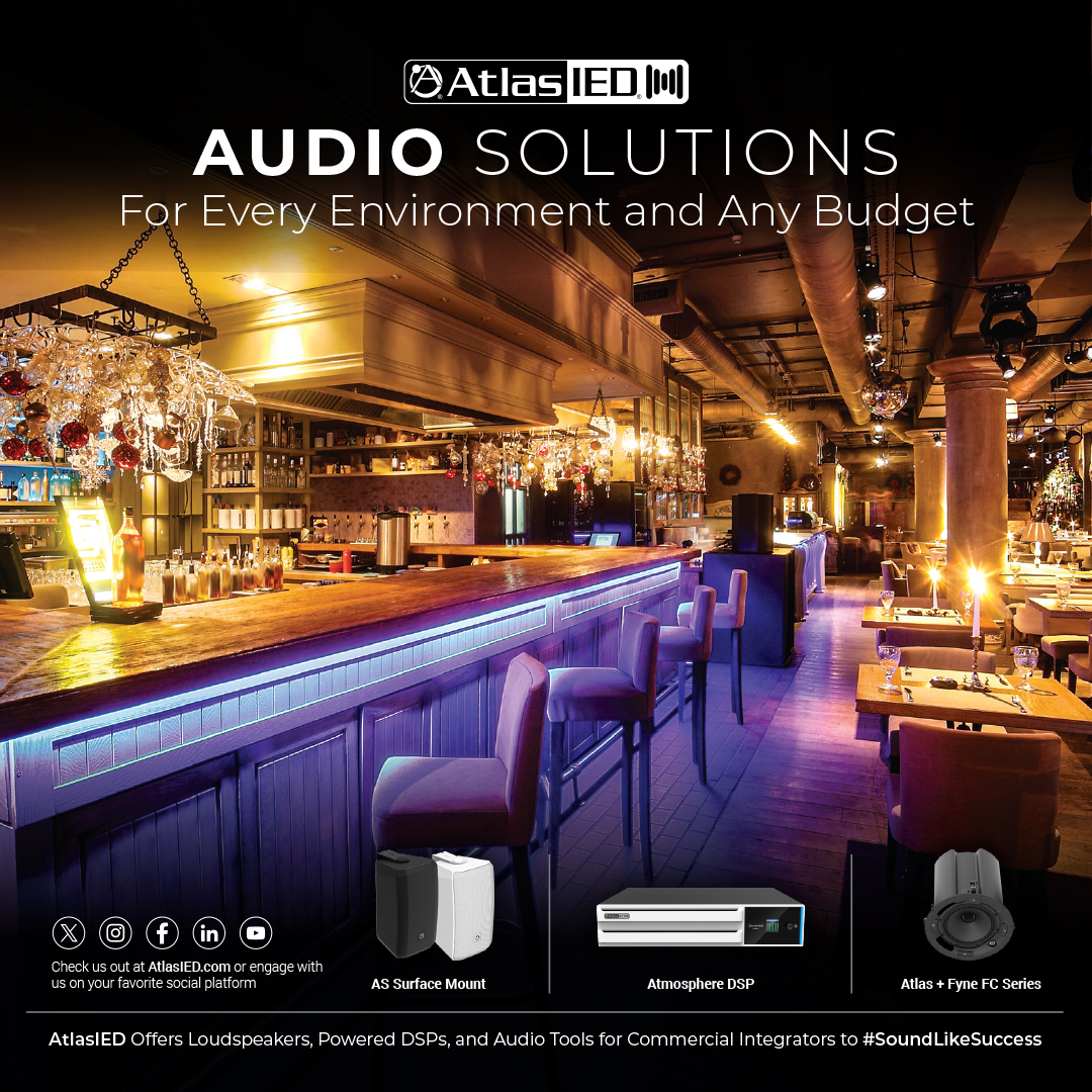 ProAVLCentral's tweet image. For over 90 years, @Atlas_IED has engineered and manufactured audio solutions for any environment. From acoustically challenging airports to lecture halls, hotels and retail stores, they have a system for that! 

atlasIED.com