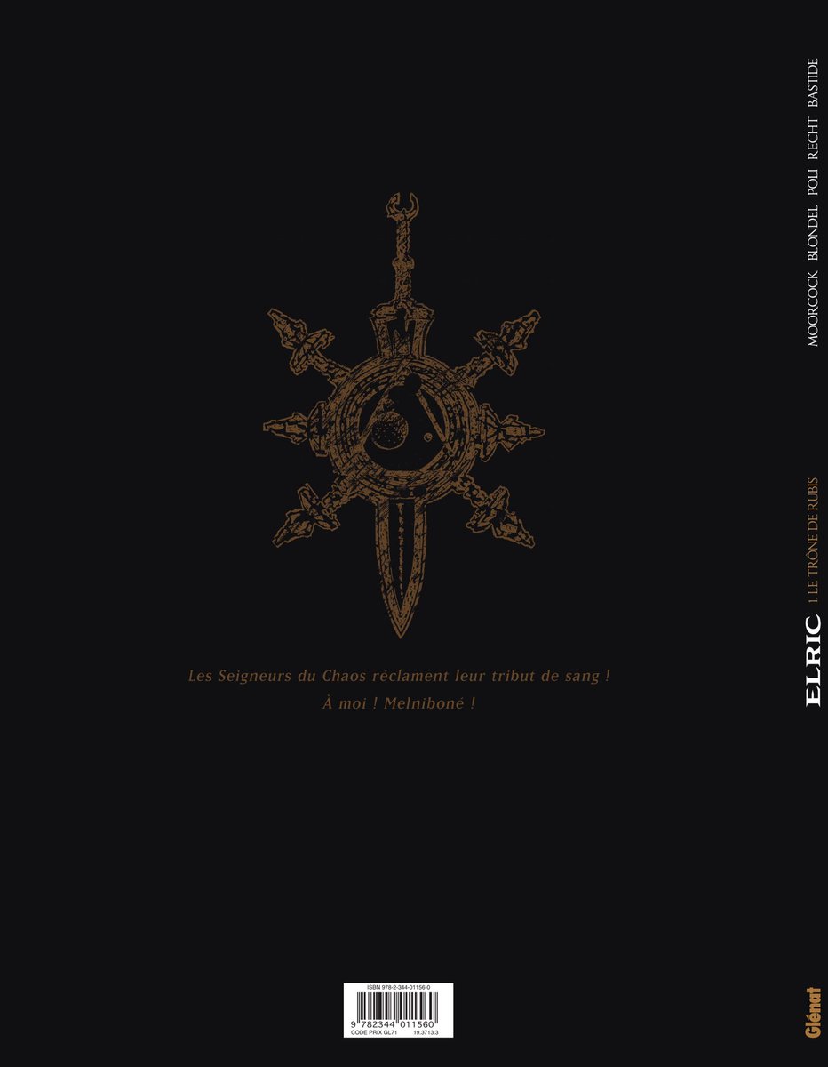 #Nouvellelecture en cours #bd

Elric 

(D’après l’œuvre de Michael Moorcock)

T1. Le trône de rubis 

(Édition spéciale tirée à 2500 exemplaires)

Scénario : Julien Blondel
Dessins / Couleurs : Didier Poli - 
Robin Recht  - Jean Bastide
Couverture : Recht - Bastide 
<a href="/GlenatBD/">Editions Glénat</a>