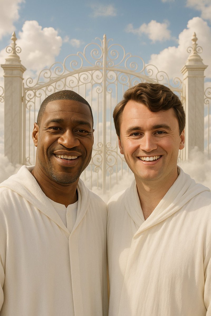 Rest in RIP to Charlie Kirk. I know he is at the pearly gates now with other angels that left are earth far too soon such as George Floyd. May God bless them both.