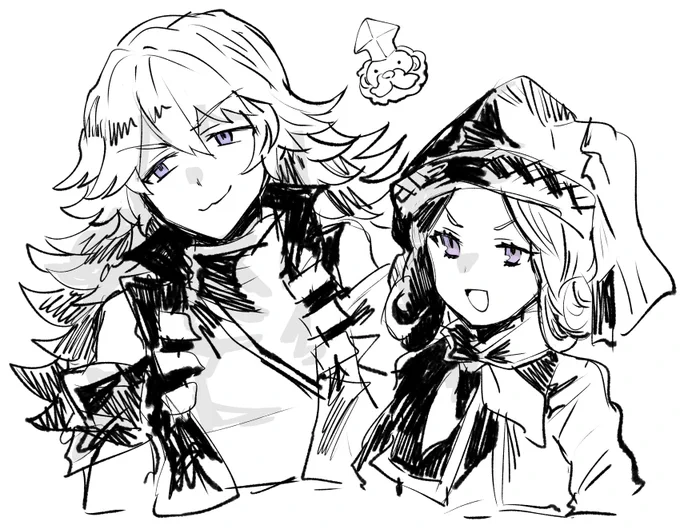 精霊描くか...!つて一生余計なもん描いてた 