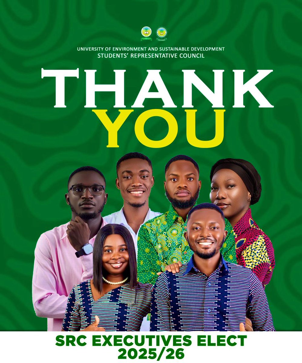 uesd_src's tweet image. You wielded your democratic power and your will prevailed; congratulations to all the SRC executives-elect and may the good Lord help you serve the needs of all @uesdgh students heartily.🙏🏿
#StillAtYourService #UESDSRCNewExecutives