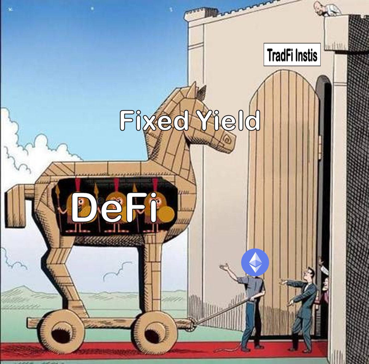 ethereum's tweet image. 0/ Fixed yield will be DeFi’s Trojan horse for TradFi.

Predictable cashflows. Certainty in the face of uncertainties.

It’s a language institutions already understand and love - now enforced by code and settled on @Ethereum.

A guest thread by @tn_pendle.