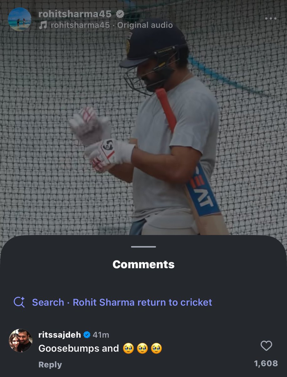 ThakurVish80259's tweet image. Ritika Bhabhi&apos;s comment on Rohit Sharma&apos;s post 🤯🥹

#RohitSharma #bcci #netpractice #ritikasajdeh #SanjuSamson #bb27 #AsiaCup2025 #surya #gill #kuldeep 
#ShehbazSharif #Pakistan #indiaVsPakistan #mumbai
