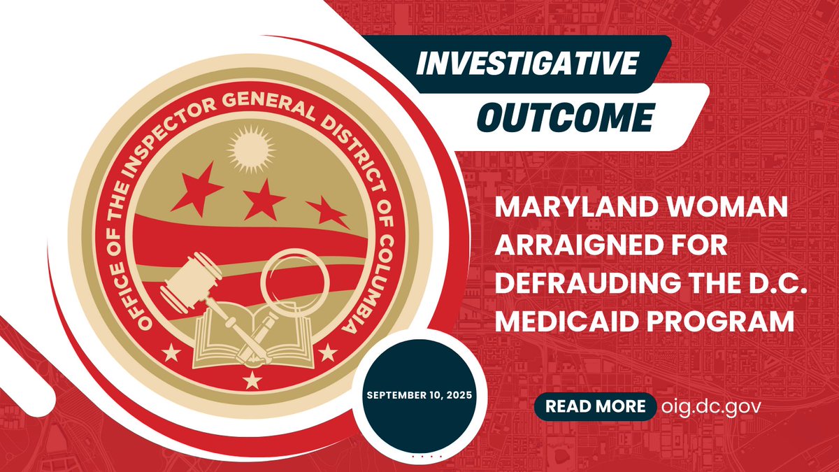 ICYMI: Defendant Accused of Fraudulently Billing Over $234,500 in Services | oig.dc.gov/newsroom/press… | w/<a href="/USAO_DC/">U.S. Attorney DC</a> <a href="/USAttyPirro/">US Attorney Pirro</a>