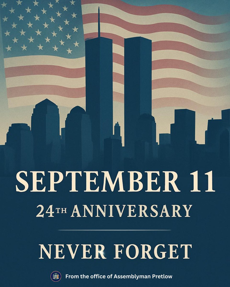 Today, September 11, we honor the lives lost, the heroes who answered the call and the families forever changed. We also remember the strength and unity that carried our nation through its darkest hours. May we never forget, and may we continue to strive for peace, and resilience