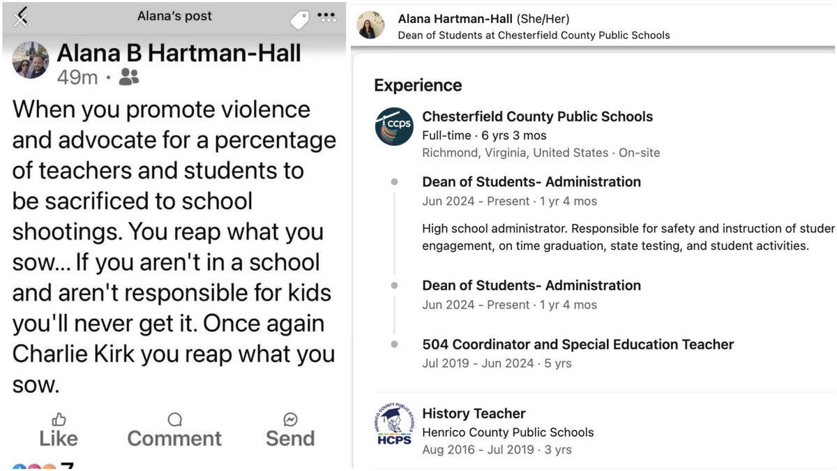winwithwinsome's tweet image. This vile, heartless remark is completely unacceptable—especially from someone entrusted with our children.

Alana Hartman-Hall must resign immediately.