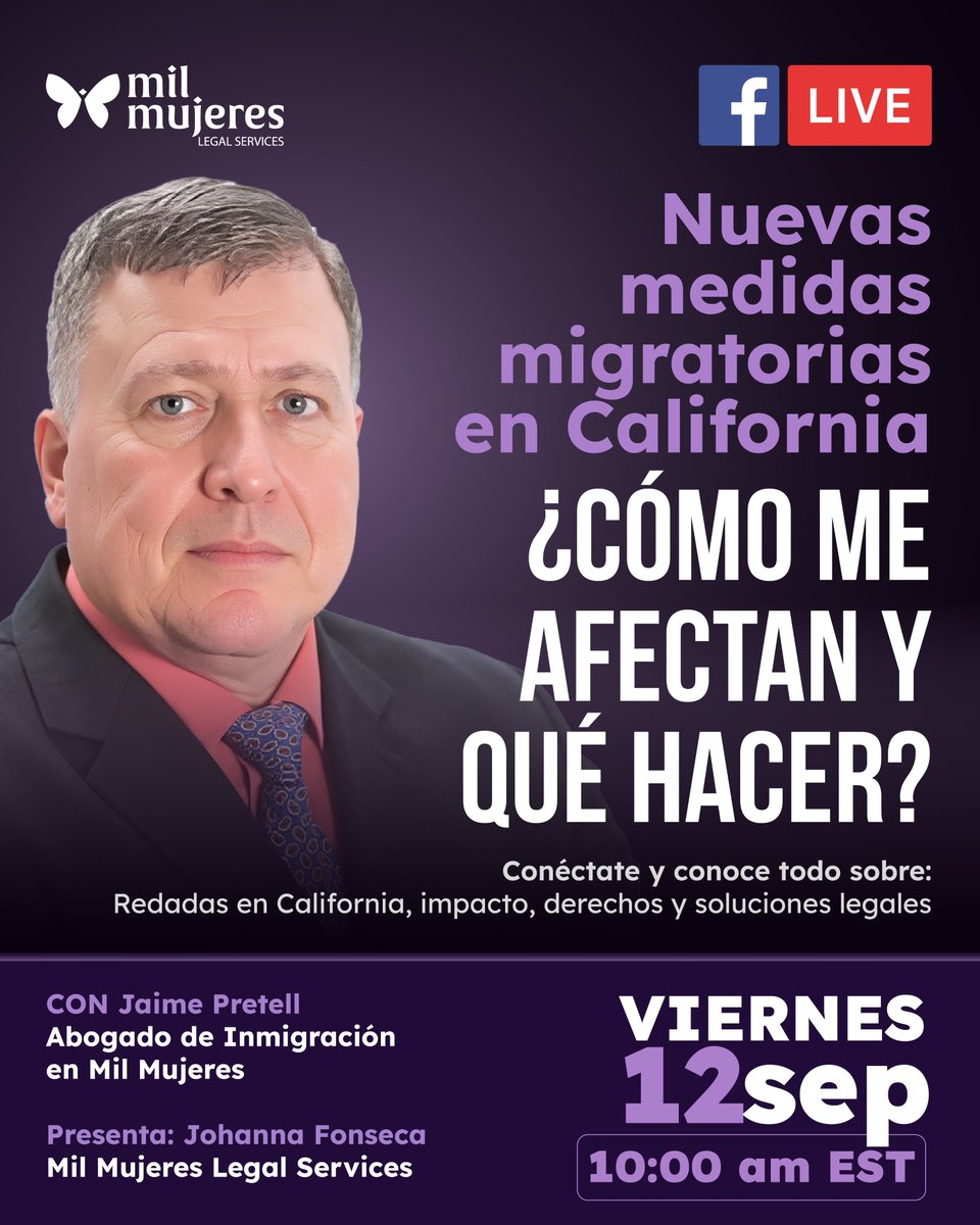 La reciente decisión de la corte de California genera incertidumbre y preocupación en la comunidad migrante.
Mañana, acompáñanos en nuestro Facebook Live con nuestro abogado experto en inmigración, quien responderá tus preguntas.