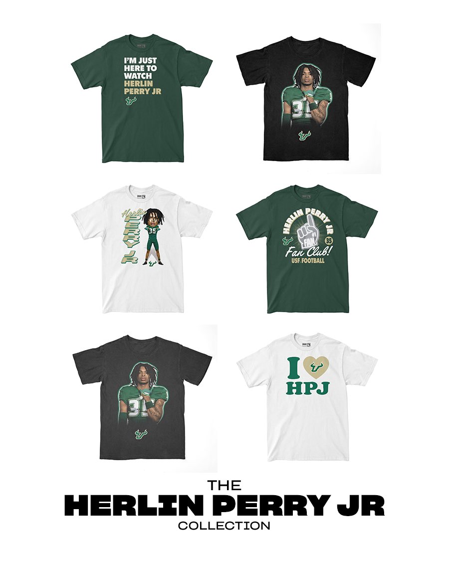 USFNILStore's tweet image. 🔥 The Herlin Perry Jr Collection 🔥

Support @HPerryJr5 on and off the field as a piece of every purchase goes back to him. LIVE NOW: nil.store/south-florida/…