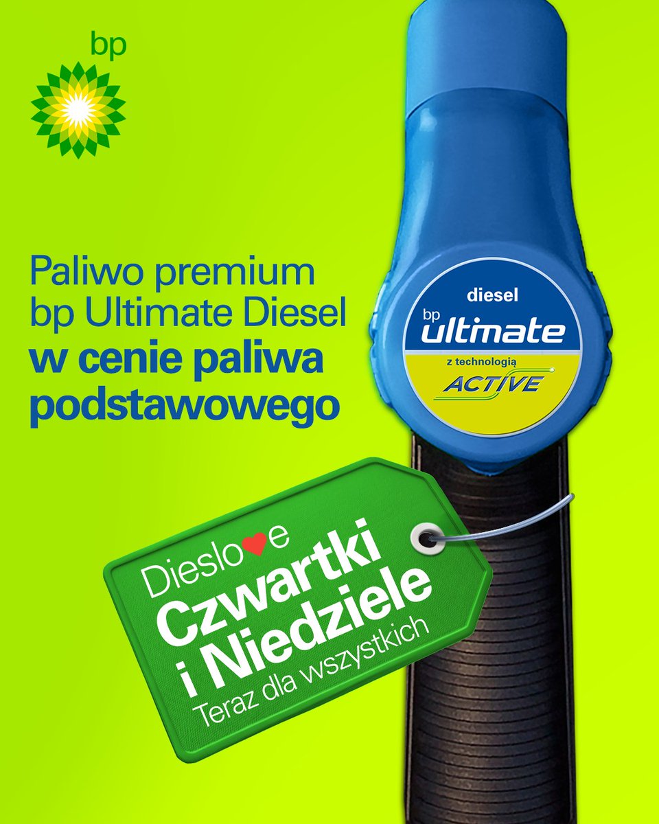 Nowa odsłona promocji „Dieslo💚e Czwartki i Niedziele” na bp! W nowej edycji promocja jest dostępna dla wszystkich kierowców, również tych, którzy nie korzystają z aplikacji BPme. Przez najbliższe miesiące, w każdy czwartek i niedzielę, bp zaprasza wszystkich do zatankowania bp