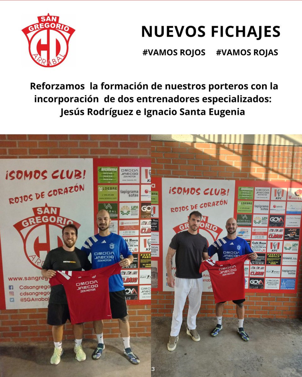 El San Gregorio Arrabal CD incorpora a Ignacio Santa Eugenia y Jesús Rodríguez para reforzar la formación de todos nuestros guardametas 🧤⚽
🔴 Entrenamientos personalizados
🔴 Seguimiento individualizado
🔴 Más especialización y nivel
sangregorioarrabal.com/el-san-gregori…