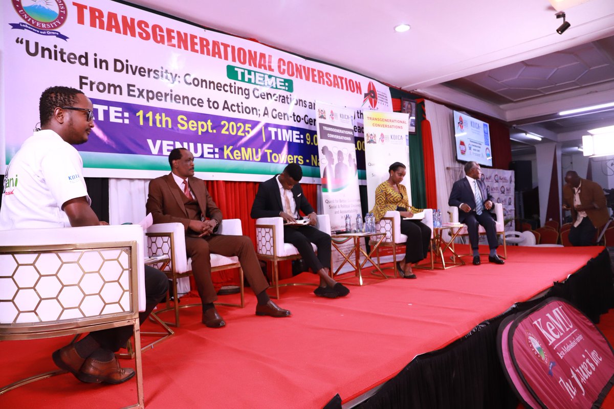 It’s all systems go at KeMU University! Don’t miss out catch the Transgenerational Conversation live on <a href="/KBCChannel1/">KBC Channel 1 News</a>. 
Be part of the dialogue shaping Kenya’s future.

youtube.com/live/two87K7V5…

<a href="/UNDPKenya/">UNDP Kenya</a>
<a href="/KOICAKenya/">KOICA Kenya Office</a> 
#TransgenerationalConversations #AmaniKwaGround