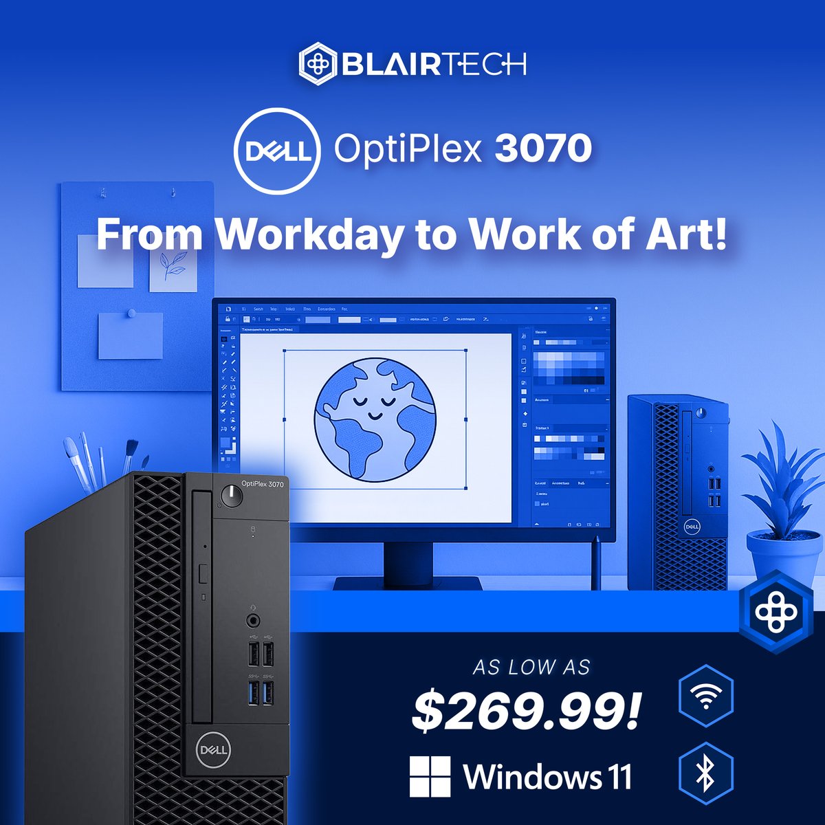 BlairTechKY's tweet photo. The Dell OptiPlex 3070 is built to keep you moving fast ⚡ whether you’re working, creating, or streaming. It’s designed to handle your day-to-day and beyond 💼🎨. Act now and upgrade your setup today, this deal won’t last! 🔥

Shop Now: https://t.co/IQNMTxMczj https://t.co/dIjxmmyENx