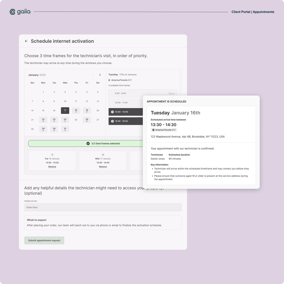 New in our white-label client portal: subscribers can now see both past and upcoming appointments in their account under Services &gt; Appointments.