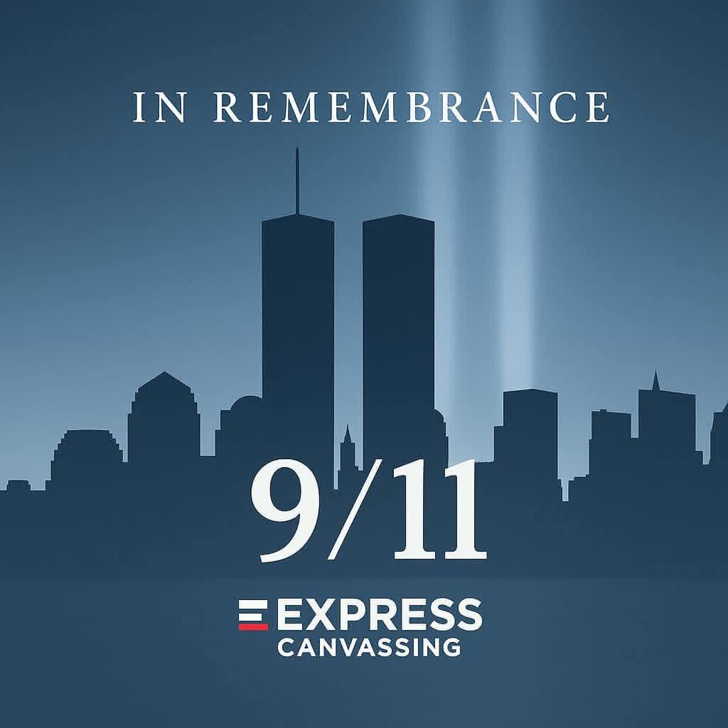 Expresscanvass's tweet photo. We remember the nearly 3,000 lives lost on 9/11, honor the courage of first responders, and the resilience that carried our nation forward. May we never forget. 🇺🇸 #NeverForget #911Memorial #UnitedWeStand https://t.co/BxzVujbAI8