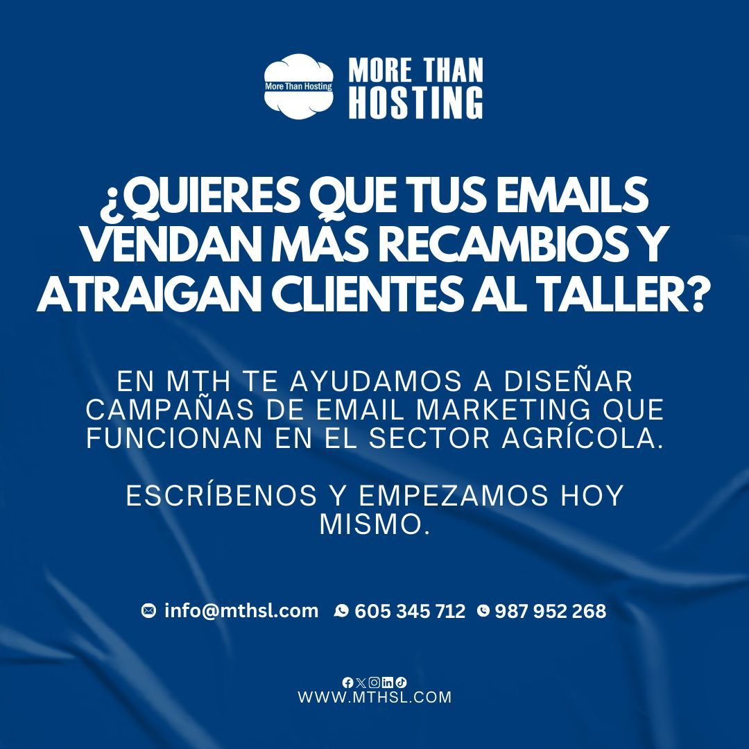 ¿Tus clientes ignoran tus emails? 📧❌
No siempre es el contenido… ¡es el asunto! ✨

Te damos 6 tips para que abran tus correos relacionados con el sector agrícola 👉instagram.com/mth_oficial/ 

¡Haz que tus emails se abran y tus ventas crezcan! 📈💥