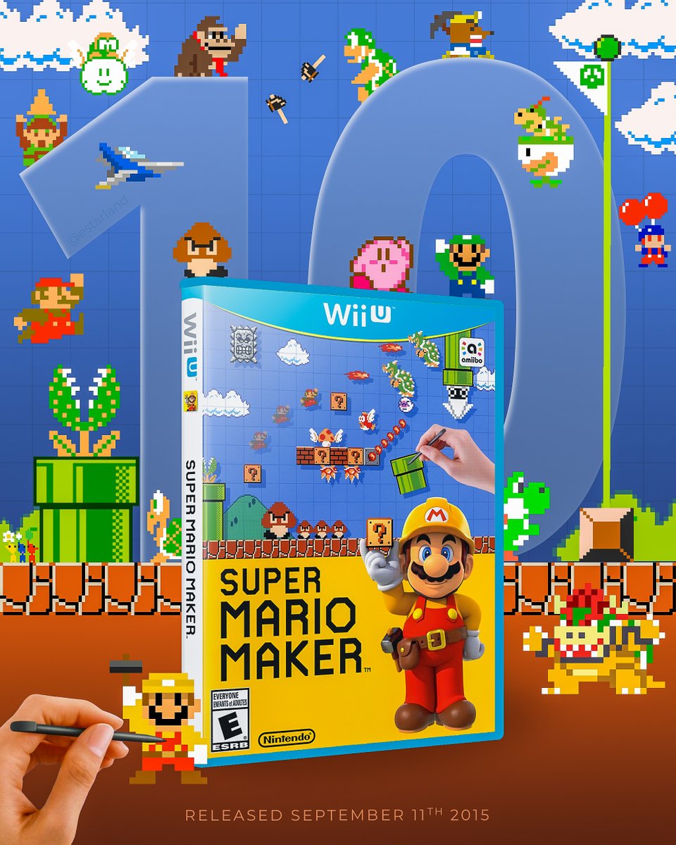 eStarland's tweet photo. Today is the 10th anniversary of Super Mario Maker! 🧱 https://t.co/bl5zTROdwg