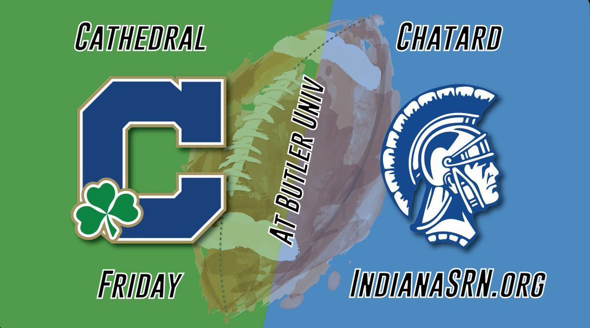 Indiana SRN (@indianasrn) on Twitter photo Don't miss tomorrow's BIG high school football game at Butler University! Indy rivals collide! Cathedral vs Chatard -- watch LIVE for FREE on IndianaSRN.org. Coverage begins Friday at 6:50p ET. 🏈📺
<a href="/gochsathletics/">Cathedral Athletics</a> <a href="/CathedralFBall/">Cathedral Football</a> @BCHSathletics <a href="/BCHSTrojansFB/">Bishop Chatard HS Football</a> Don't miss tomorrow's BIG high school football game at Butler University! Indy rivals collide! Cathedral vs Chatard -- watch LIVE for FREE on IndianaSRN.org. Coverage begins Friday at 6:50p ET. 🏈📺
<a href="/gochsathletics/">Cathedral Athletics</a> <a href="/CathedralFBall/">Cathedral Football</a> @BCHSathletics <a href="/BCHSTrojansFB/">Bishop Chatard HS Football</a>
