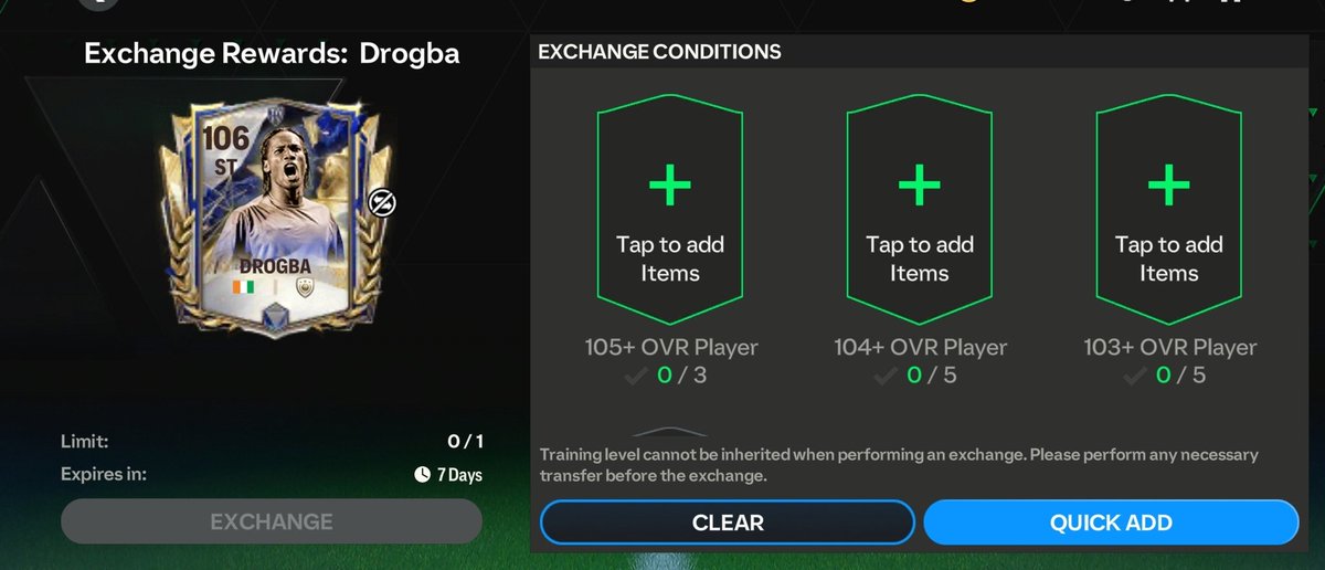 In the same section in football centre are 6 Icons/Heroes you can get by using Icons Match Tokens

• Earn these tokens by watching FCM TV

• High OVR players like 109 Ribery have high requirements like 5 x 108s, 5 x 107s, 5 x 106 and 300 Icon match tokens

• Lower ovr players
