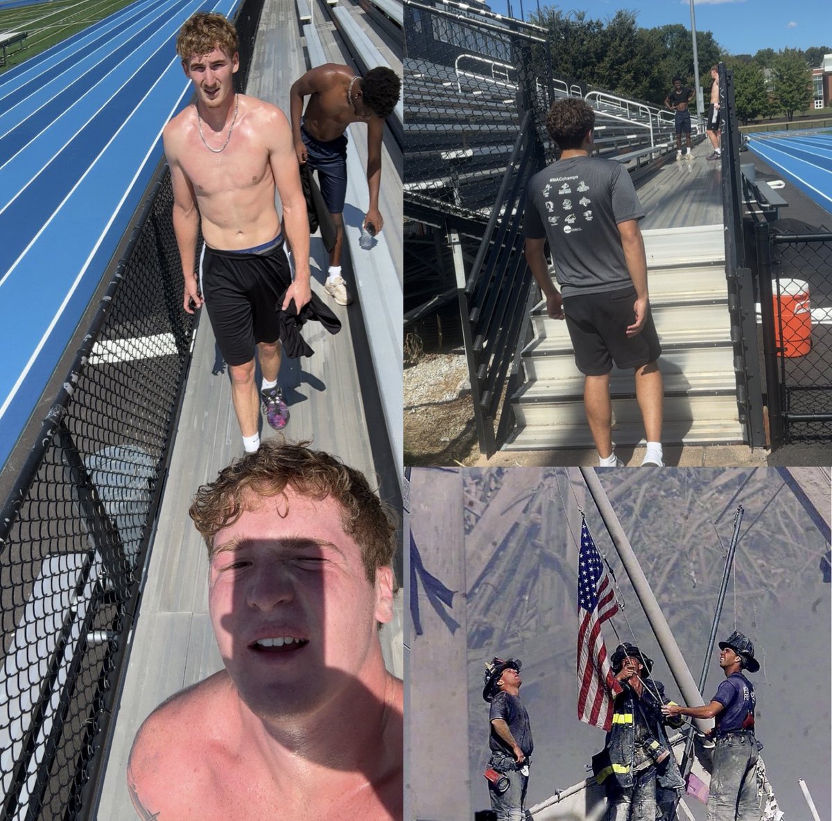 110 flights of stairs today with my guys in honor of 9/11. A reminder of the courage, sacrifice, and lives we must never forget. 🇺🇸 #NeverForget <a href="/coachkarli/">bradkarli</a> <a href="/BradMcAlester/">Brad McAlester</a> <a href="/lvcdmbb/">Lebanon Valley College Men’s Basketball</a>