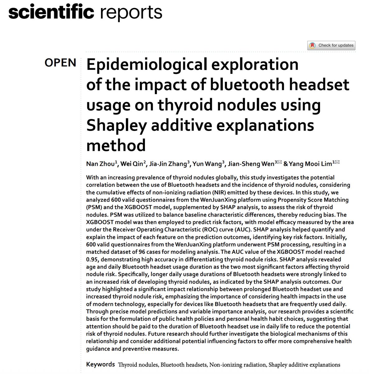 Bluetooth headphones might cause serious damage, new research has shown.

(🧵1/7)