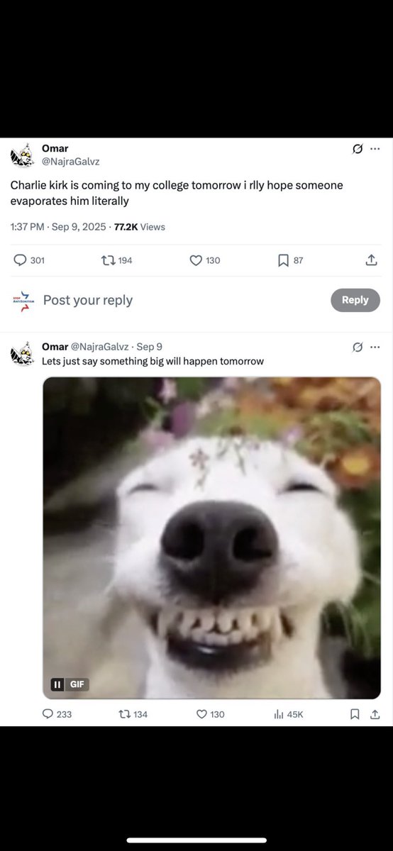 ItWasMeEli's tweet photo. @Atheen_ @BelmarCPA @scrowder Well this isn’t a lead, if you can look at the image in any way critically you can tell it’s altered. These first two images are screen grabs from the original tweet, and the last image is what YOU posted. You can see the dog image BEHIND the vertical image of the trans person https://t.co/kQoKCrxVF8